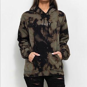 Black and brow acid washed OBEY sweat shirt